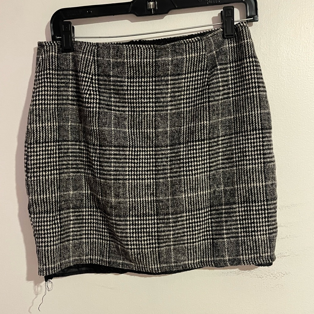 straight plaid mini skirt